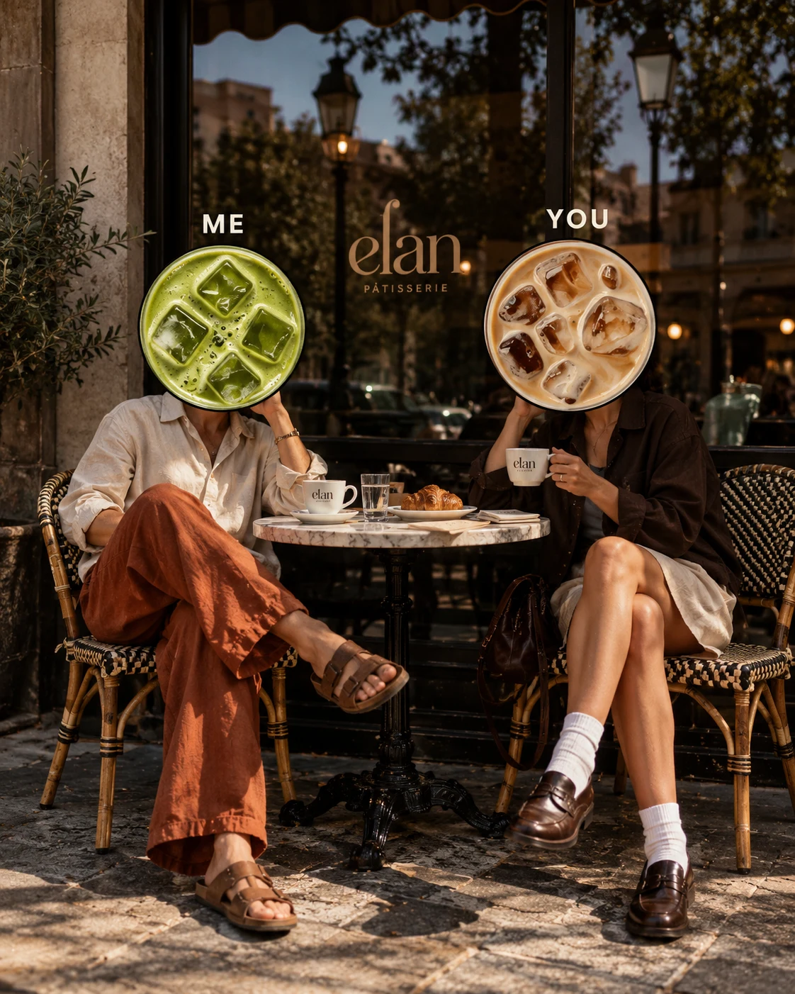 Editorial Café Matcha and Latte Portraits